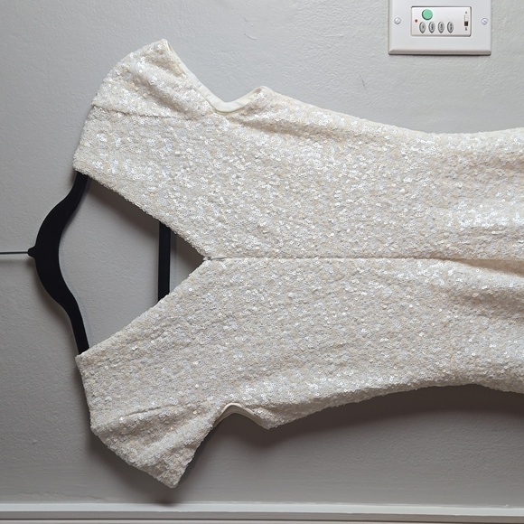 Dress The Population Zoe Sequin Cap Sleeve Mini Dress-Size Medium - Picture 16 of 17